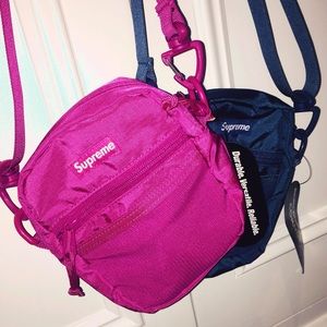 Supreme pink cordura shoulder bag